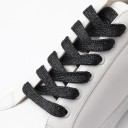 Glänsande platta skosnören 100 cm 1 par glitterskosnören för snygga sneakers Modeaccessoar Glänsande skosnören Streetwear Skor 2