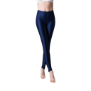 Glänsande smala leggings för kvinnor Högelastiska yogabyxor Glänsande träningsleggings med stretch för sport och fritid 7