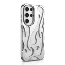 Glansigt skyddande skal för Samsung Galaxy A55 Hållbart design med lågor och hål Ram runt objektiven Upphöjda hörn Mobilskal för varje dag 7