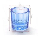 Glas kristallskål 3,1 x 3,4 cm För akrylpulver för naglar Skål för dekoration, formning av naglar och rengöring av penslar 6