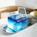 Glas til mælk 250 ml af klart glas dekorativt glas i form af en mælkekarton højde 10 cm dimensioner 7 × 7 cm til drikkevarer 5