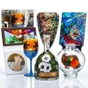 Glasmalfarben Set 24 Stück Tuben 12 ml Wasserfester Acryl für Glas Mit 6 Pinseln und Mischpalette Glasflaschen und Glasdekorationen 7