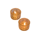 Glass Holder 2 Pieces for Tea Light Mini Candle Holder 5.5 × 4 cm Glass Transparent Stand for Tea Lights Table Decoration 2