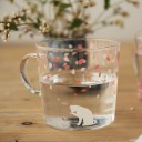 Glass Mug with Flowers 8