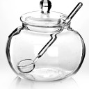 Glass Sugar Bowl with Spoon 2