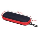 Glasses Case 16.2 x 6.6 x 4.2 cm Zipped Textile Case in Denim with Carabiner Protective Hard Case for Sunglasses and Reading Glasses 10