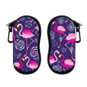 Glasses Case 17.9 x 8.5 cm Flamingo Design Zip Closure Clip Hook Protective Case for Sunglasses and Prescription Glasses 3