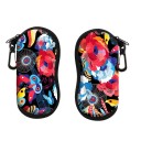 Glasses Case 17.9 x 8.5 cm with Poppy Design Zip with Carabiner Protection and Stylish Storage for Travel and Home 1
