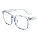 Glasses with blue light filter for computer and mobile Square plastic frames Wide temples Clear lenses Decorative rivets in the corners 8