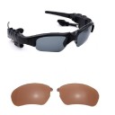 Glasses with Bluetooth headphones and microphone for music and hands-free calls Sporty shape Dark lenses Battery life 6 hours Spare pair 1
