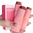 Glatt blush i stift Vandafvisende langtidsholdbar cremede blush Lysnende effekt Naturligt udseende på kinder og læber 7