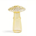 Glazen decoratieve vaas 12 cm Geel Elegante stijl Paddenstoelvorm Transparant glas Retro accessoire 1