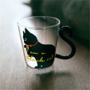 Glazen mok met kat J1605 10