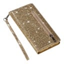 Glitrende flip cover til Samsung Galaxy A15 Holdbart Lynlås Lomme til kort Håndledsrem Stativfunktion Flip cover til mobil 7