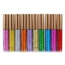 Glitter vloeibare eyeliner met smalle kwast voor feestjes Waterdicht en langdurig Blijft de hele avond zitten Eenvoudige applicatie Flesje 8 x 11