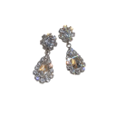 Glitterende stenen halsketting 33+11 cm en oorbellen 2.9 cm Geometrische druppels Bruiloft en bruidssieraden set voor vrouwen 5