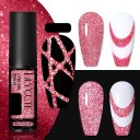 Glitternagellack för att skapa tunna linjer Gelnagellack med glitter Långvarigt gellack med en vass tunn borste 12