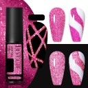 Glitterneglelak til at skabe tynde linjer Gelneglelak med glitter Langtidsholdbar gelnagellak med en skarp, tynd pensel 11