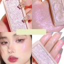 Glitterøjenskygge med spejl Highlighter-palette med spejl Langtidsholdbar glitterskygge Vandfast 6