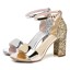 Glitzernde Damensandalen mit Pailletten 1