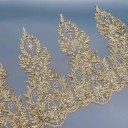 Glitzernde dekorative Stoff mit Spitzenrand 36 cm x 91 cm Polyester Glitzerstoff für das Nähen von Bekleidung Kostümen und Dekorationen 3