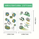 Glitzernde Tätowierungsaufkleber mit Fußballmotiven 10 Blätter farbige Ausführung für Körper, Hände und Gesicht temporäre Tätowierung 2