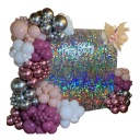 Glitzernde Wanddekoration 90x180 cm 18 Stk Regenbogen Silberne Glitzerpaneele Dekoration für Hochzeiten Geburtstage Partys Jubiläen und Weihnachtsfeiern 5