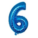Globo de cumpleaños azul con número 80 cm 7
