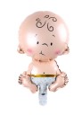 Globo de foil en forma de bebé en pañal Cabello rizado y piernitas regordetas Foil de aluminio brillante 47 x 26 cm Adorno para celebración 3