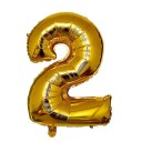Globo dorado de cumpleaños con número 40 cm 3