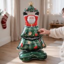 Globo inflable de pie Árbol de Navidad con Santa y estrella 150 x 63 cm Verde y rojo Decoración navideña para el hogar y la tienda 6