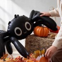 Globo inflable de pie en forma de araña con patas largas sin inflar 146 x 59 cm Negro y blanco Decoración de Halloween para el hogar y la tienda 4