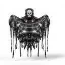 Globo inflable fantasma con calavera y cadenas Decoración de Halloween 100 x 120 cm Globo de foil Negro y gris Decoración para Halloween 1