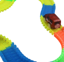 Glow in the Dark Race Track Set with Car Flexible Folding Car Track with 150 Pieces 2