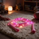 Glowing LED Jump Rope for Children 270 cm Transparent PVC Rope with Colourful Lights Button on the Rope for Playing and Exercising 4