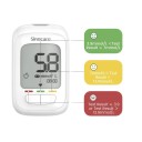 Glukomer na meranie glukózy 20–600 mg/dL 1,1–33,3 mmol/l 5s test 1 μl vzorka 500 pamätí Sada 50 prúžkov a 50 lanciet s perom a PU sáčkom Bez batérie 2