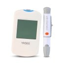 Glukometr 3w1 z wyświetlaczem LCD i długopisem do pobierania krwi do pomiaru glukozy, ketonów i kwasu moczowego w jednostkach mmol/l biały 1