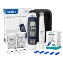 Glukometr Sejoy BG-203 sada s 50 proužky a 50 lancetami paměť 360 měření výsledek za 5 s v mmol/l i mg/dl bílo-modrý s pouzdrem 1