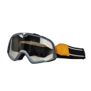Gogle motocyklowe ze srebrnymi soczewkami PC 20 x 9 cm Ochrona UV Okulary ochronne motocyklowe Styl vintage Okulary wiatroszczelne i pyłoszczelne 2