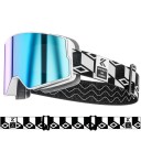 Gogle narciarskie unisex 13 x 9,2 cm Dwuwarstwowe UV400 Ochrona przed promieniowaniem UV Gogle na narty snowboard sporty zimowe 3