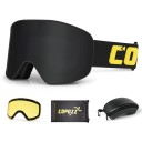 Gogle narciarskie UV400 17,8 x 9,8 cm Unisex żółta soczewka wzmacniająca światło Twarda osłona Miękka torba materiałowa Ochronne gogle 6
