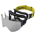 Gogle narciarskie UV400 17,8 x 9,8 cm Unisex żółta soczewka wzmacniająca światło Twarda osłona Miękka torba materiałowa Ochronne gogle 3