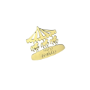 Gold Carousel Cake Decoration Happy Birthday 4.7 cm Birthday Cake Decoration Children's Celebration Cheerful Decoration Sweet Bar 1