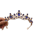 Gold Crystal Hair Crown Universal Size Festive Tiara with Stones Elegant Wedding Hair Accessory 6