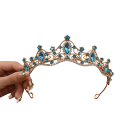 Gold Crystal Hair Crown Universal Size Festive Tiara with Stones Elegant Wedding Hair Accessory 10