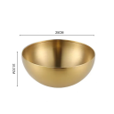 Gold Stainless Steel Salad Bowl 10.2 x 25 cm Elegant Serving Bowl Kitchen Accessory Modern Design Stainless Steel Glossy Finish 2