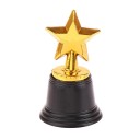 Gold Trophy Star 11.5 cm with Black Base 6.5 cm Plastic for Competitions Children's Tournaments Camps Gifts Parties and Sports Awards 1
