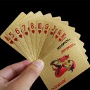 Goldene Plastikspielkarten mit geometrischem Dekor und wasserfester Oberfläche 5,7 x 8,8 cm geeignet für stilvolles Spielen von Joker Poker und Canasta 2