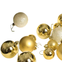 Goldenes Set Weihnachtsdekoration 44 Stk 3 - 6 cm Kugeln und Sterne für den Weihnachtsbaum Verschiedene Größen für festliche Dekoration 2