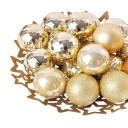 Goldenes Set Weihnachtsdekoration 44 Stk 3 - 6 cm Kugeln und Sterne für den Weihnachtsbaum Verschiedene Größen für festliche Dekoration 3